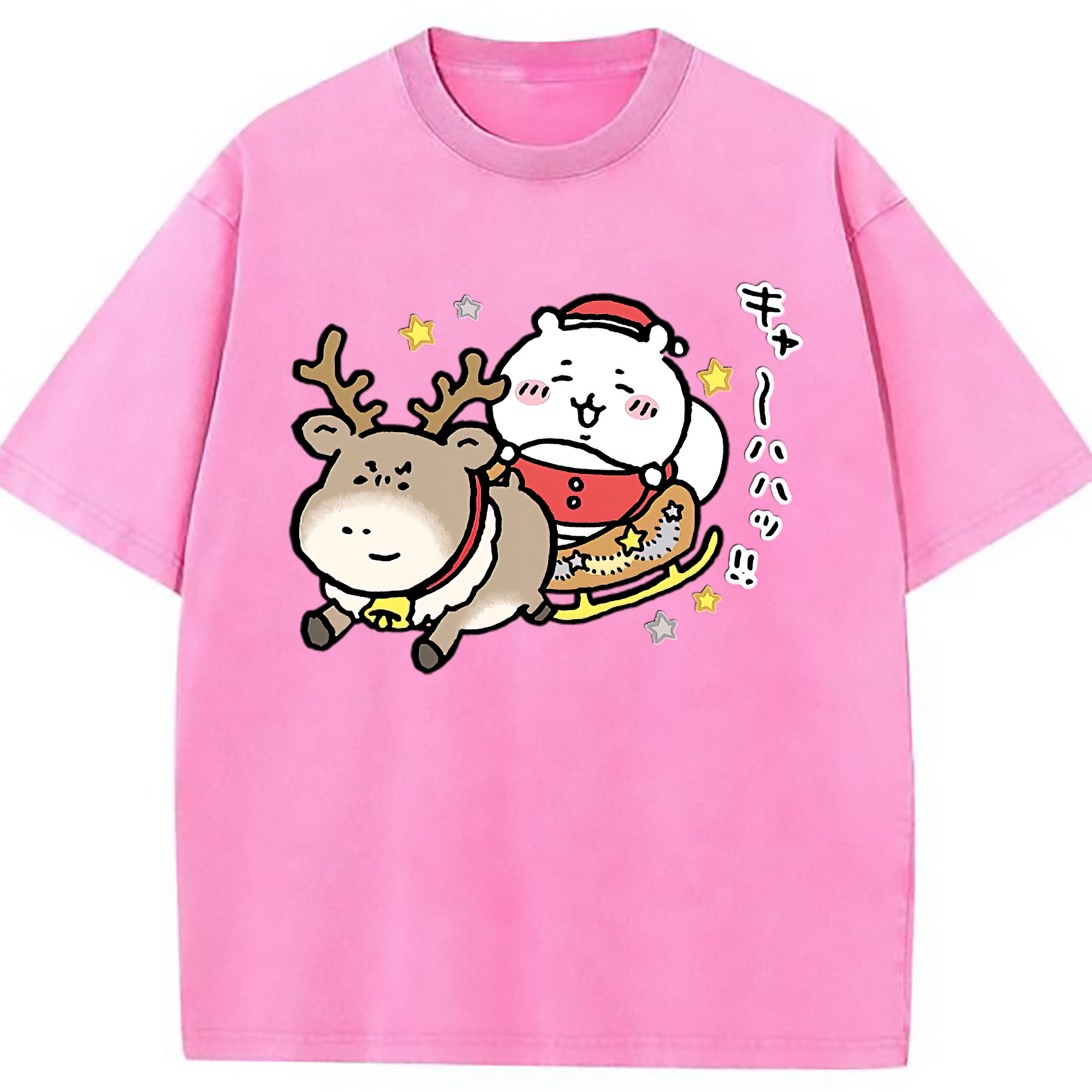 （画像用） ちいかわ ちいかわ Chii-kawa chiikawa 綿100% ヴィンテージ風 半袖Tシャツ（フロントプリント）